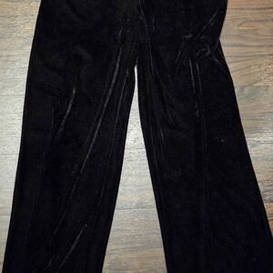 Black Velvet Wide-Leg Pants